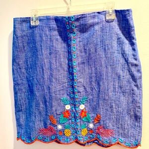 Talbots skirt with beautiful embroidery & scalloped hem. New with Tags!! Size 10